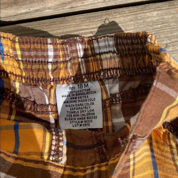 ***4/$20 BABY BOY ORANGE PLAID SHORTS 18 mos - Picture 4 of 6